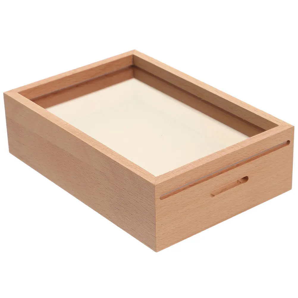 

Durable Wood Piggy Bank Money Saving Jar Coin Storage Box Photo Frame Clear Window Multipurpose for Office Study Room
