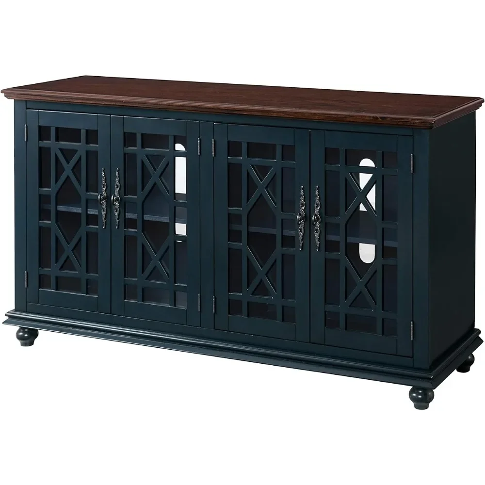 

63" W X 35" H Tv Cabinet Palisades TV Stand Catalina Blue With Coffee Top Freight Free Living Room Furniture Home