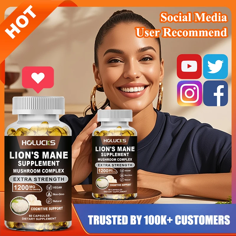 

Добавка премиум-класса с экстрактом гриба львиного гриба, для тревоги и депрессии, спокойной фокусировки и вечности, энергии и стресса, без ГМО