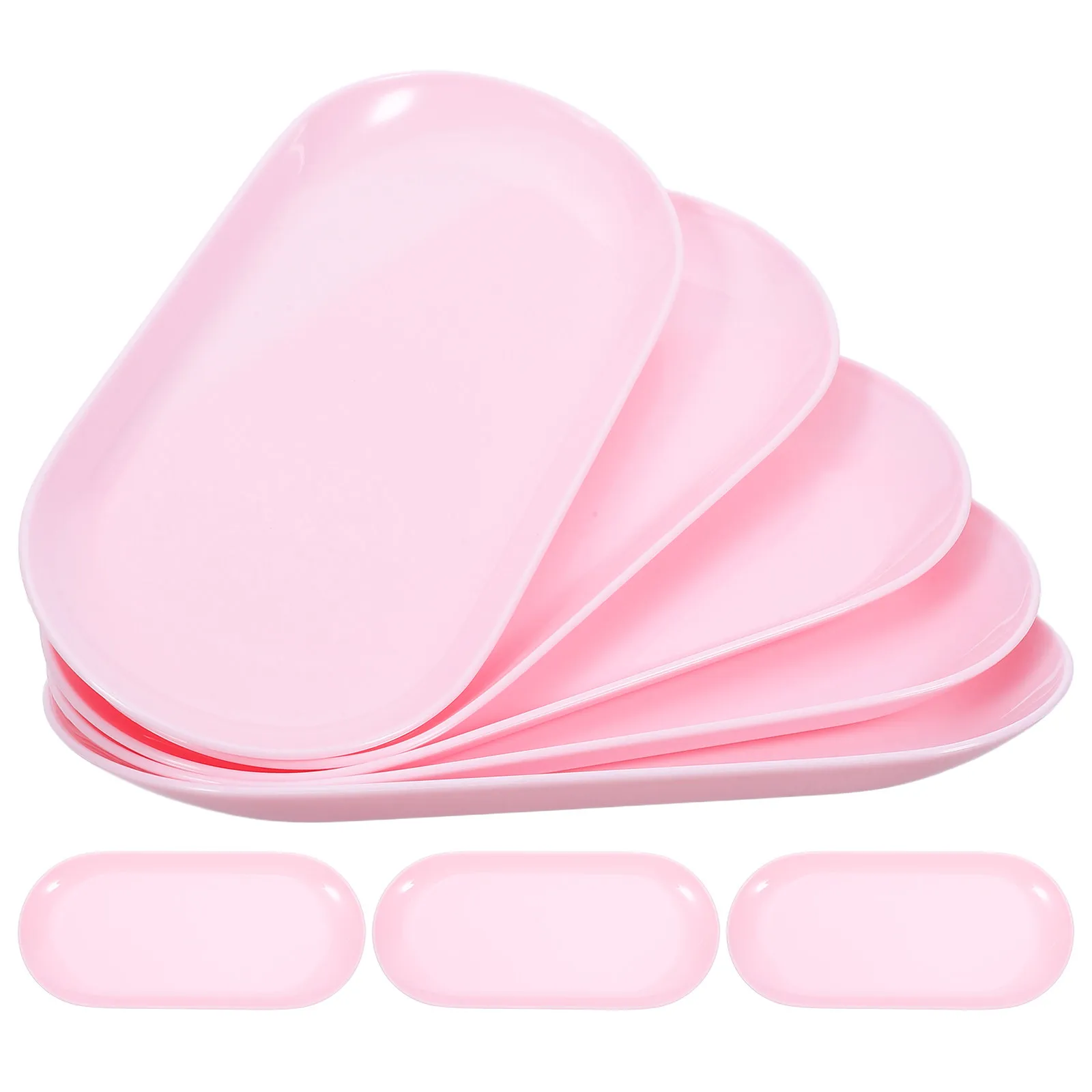 

8Pcs Jewelry Tray Oval - Plastic Decorative Trinket Dish Set for Rings Earrings Bracelets - Small Vanity Dresser Organizer