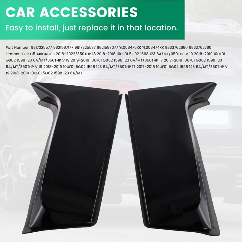 1Pair Rear Windshield Trim Plate Moulding 9833762880 9833762780 For Citroen C5 AIRCROSS 2018-2022 YL008475XK YL008474XK