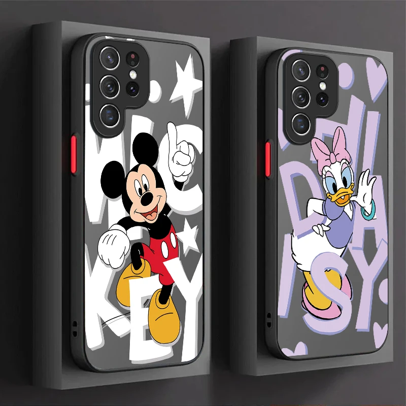 Disney Minnie Mickey Mouse Case For Samsung Galaxy S24 S23 S22 Ultra S21 S20 FE S10 Plus A15 A25 A35 A55 5G Note 20 10 PC Cover