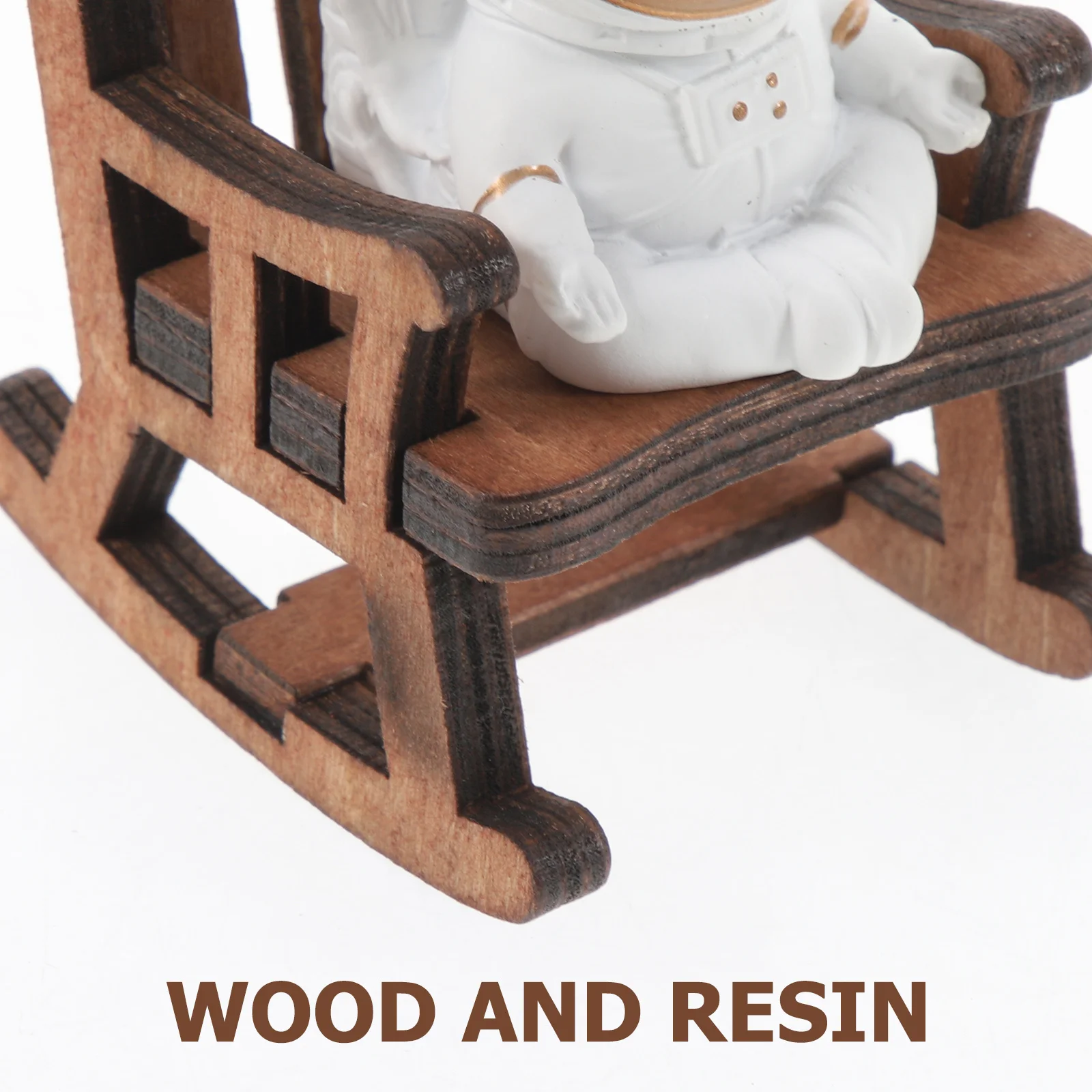 

1Set Astronaut Resin Rocking Chair Statue Miniature Home Office Desktop Ornament Sculpture Astronaut Decor