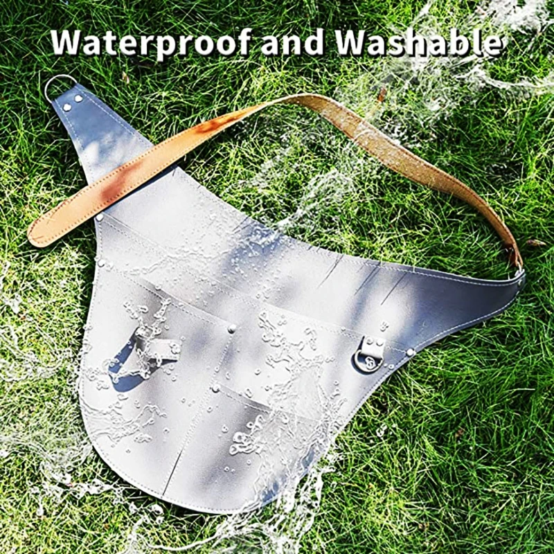 Mulitfunctional Imitation Leather Garden Tools Belt Holster Adjustable Waist Waterproof Gardening Work Apron Bag for Case