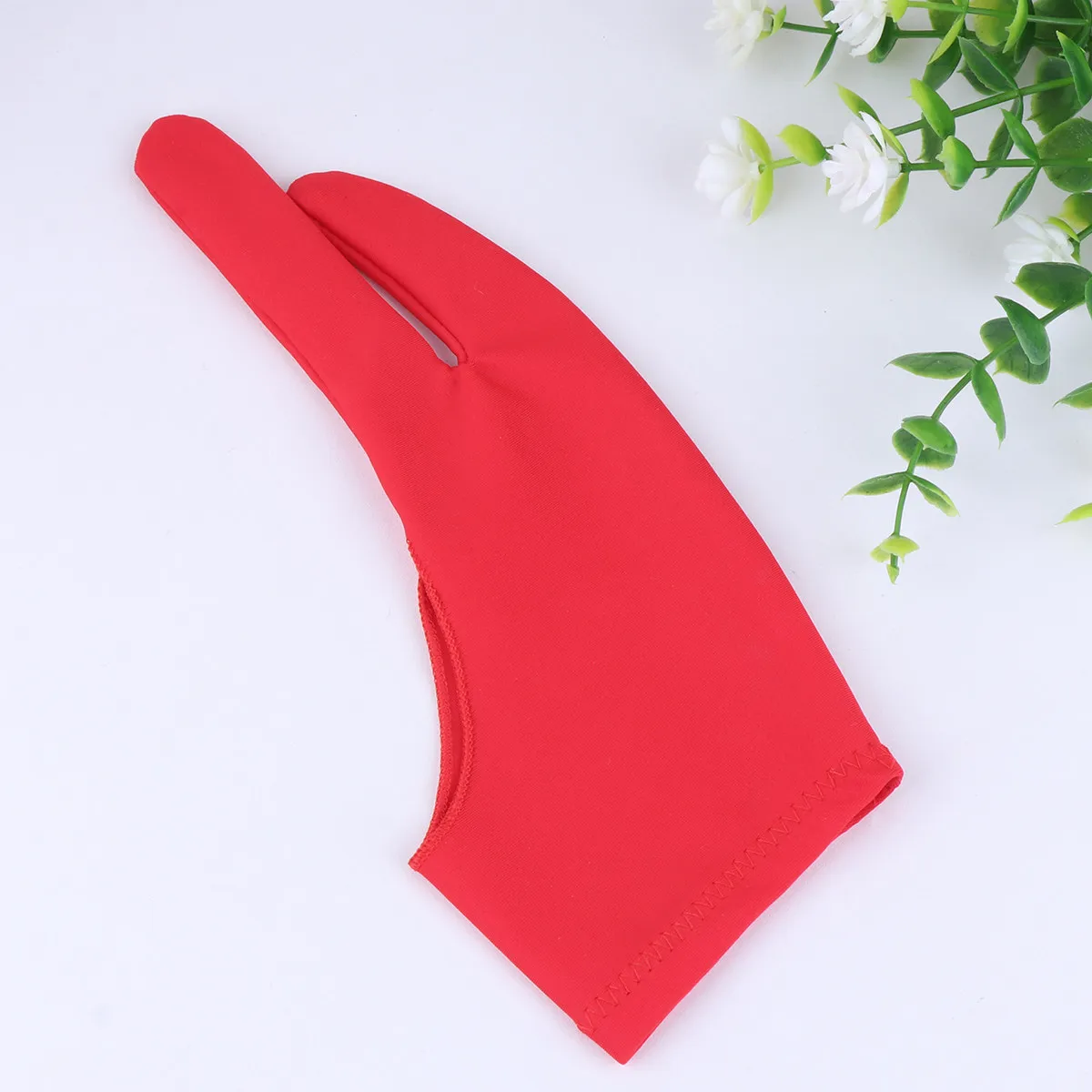 2Pcs Artist Drawing Gloves Two Finger Spandex Material Anti-Sweat Anti-Fouling Red Size M Sketch Gloves Artist Two Finger Glove
