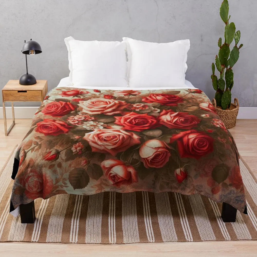 

The Flowers Roses new series v10 Throw Blanket Custom Camping Flannel Fabric Blankets