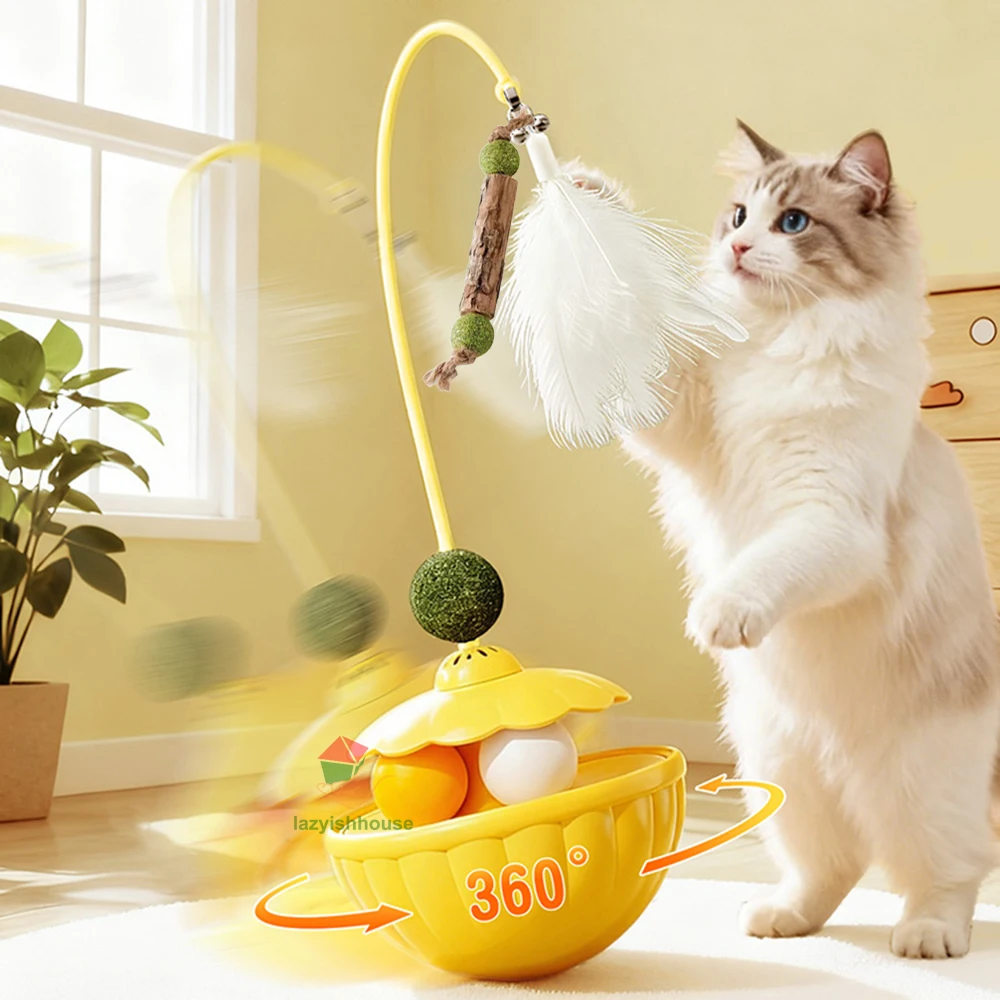 Katze Teaser Spielzeug Katze Stick Stahldraht lange Stange Feder süße Katze Spielzeug Kätzchen Angeln rotierende Selbst Vergnügen Relief Haustier Spielzeug Katze Spielzeug