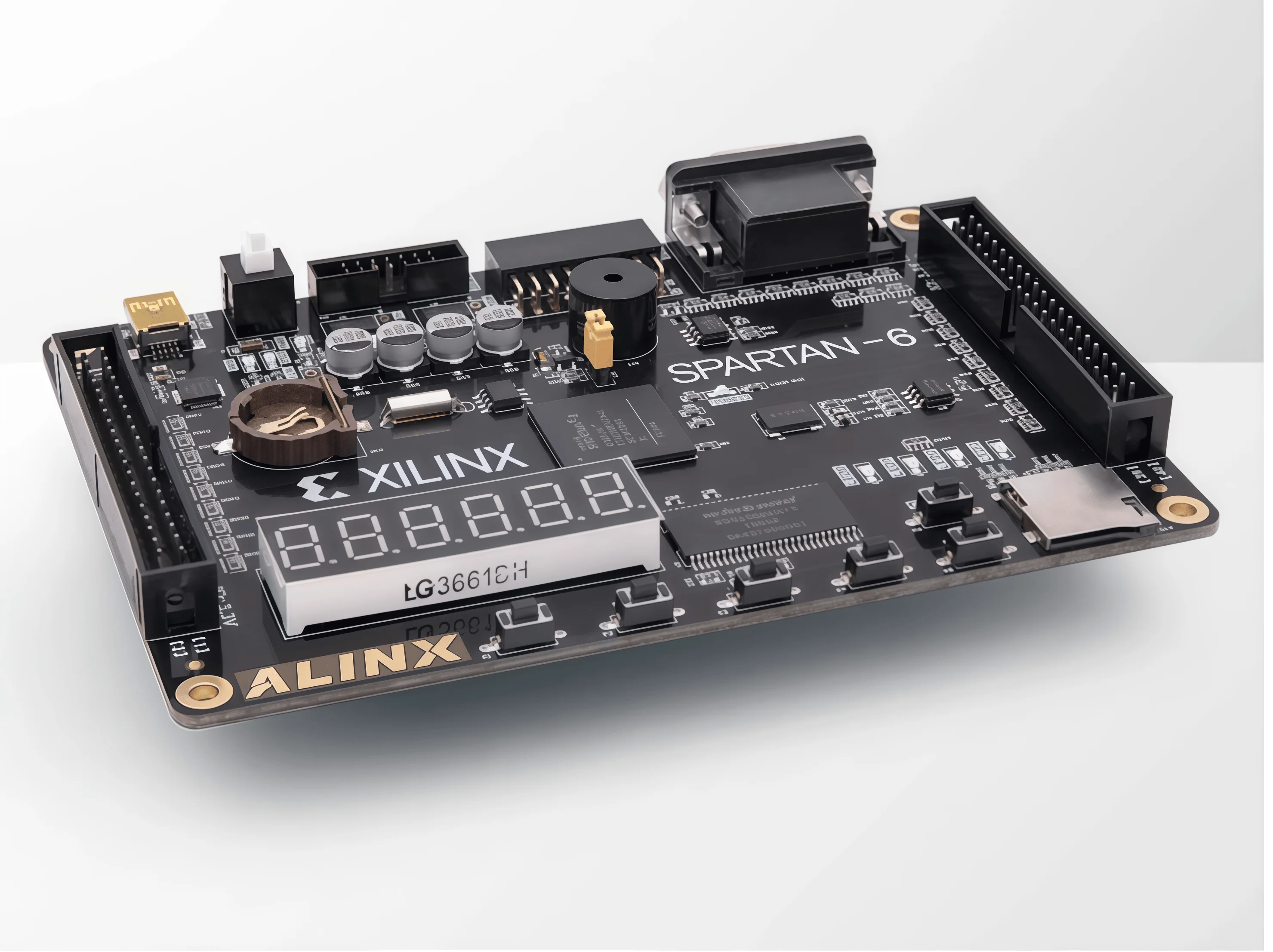 Placa de desarrollo Xilinx Spartan-6 Fpga Ax309, tablero de aprendizaje Spartan6 Xc6slx9, tablero de estudiante