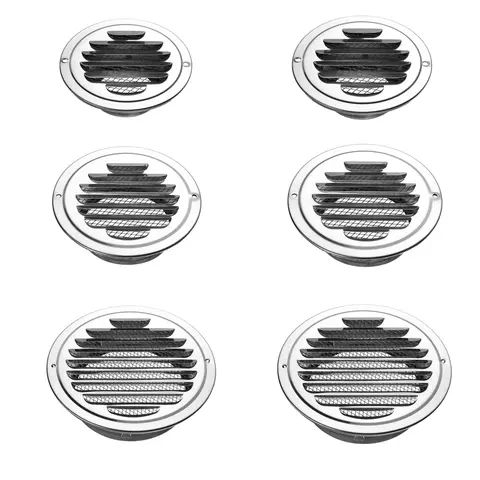 Stainless Steel Exterior Wall Air Vent Grille Round Ducting Ventilation Grilles 75/80/100/120/150/160/180/200mm Air Vent