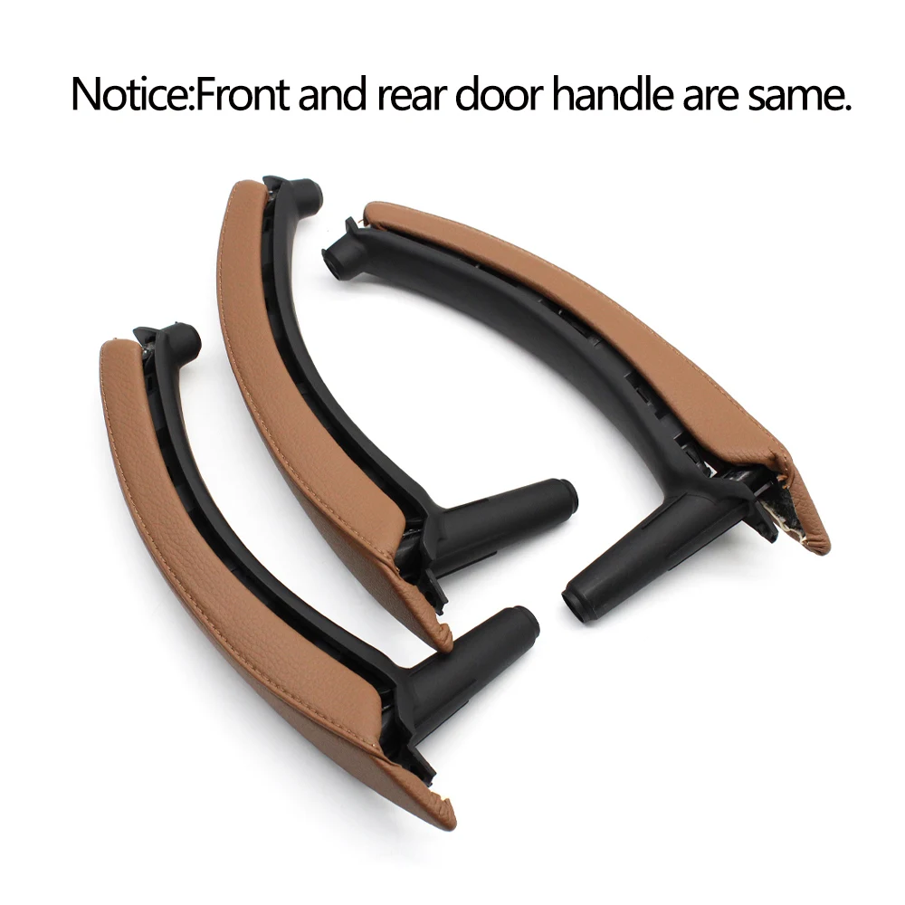 LHD RHD Interior Passenger Doors Pull Handle with Leather Outer Cover For BMW X5 X6 E70 E71 E72