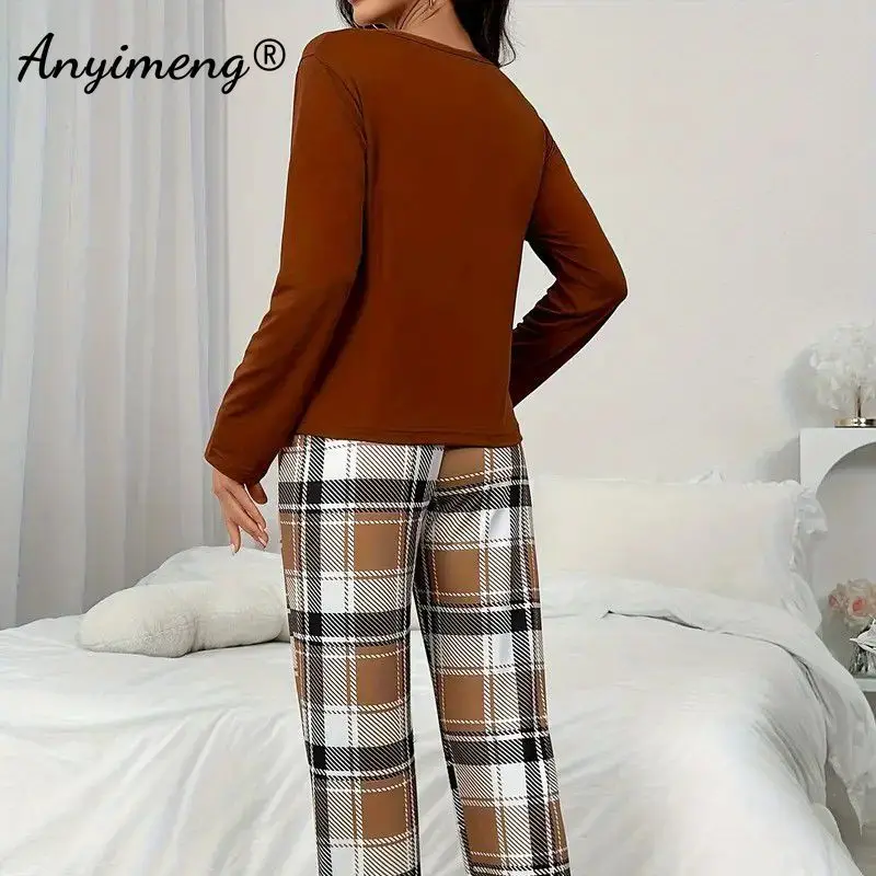 HOT Spring Autumn Women Pajamas Set Long Sleeves Full Pants Pijama New Milk Silk Sleepwear Leisure Loungewear Girls Nightwear