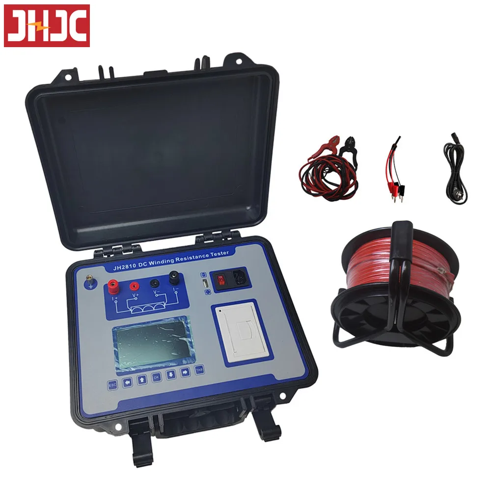 Digital Multimeter DC Winding Resistance Tester With 50M Downlead Cable Grounding Down Test SPDA Circuits Lightning Protection