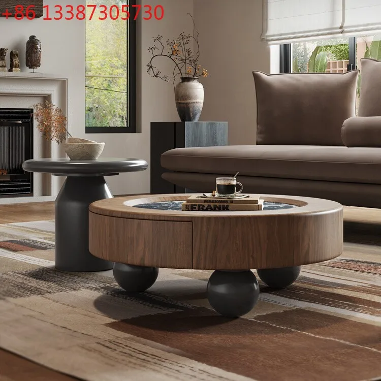 

Italian minimalist marble coffee table combination small apartment creative living room home