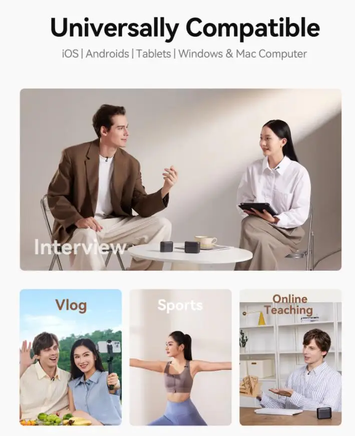 Hollyland Lark M2S Microfono wireless per interviste Trasmettitore ricevitore Vlog in streaming live per fotocamera iPhone Telefono Android