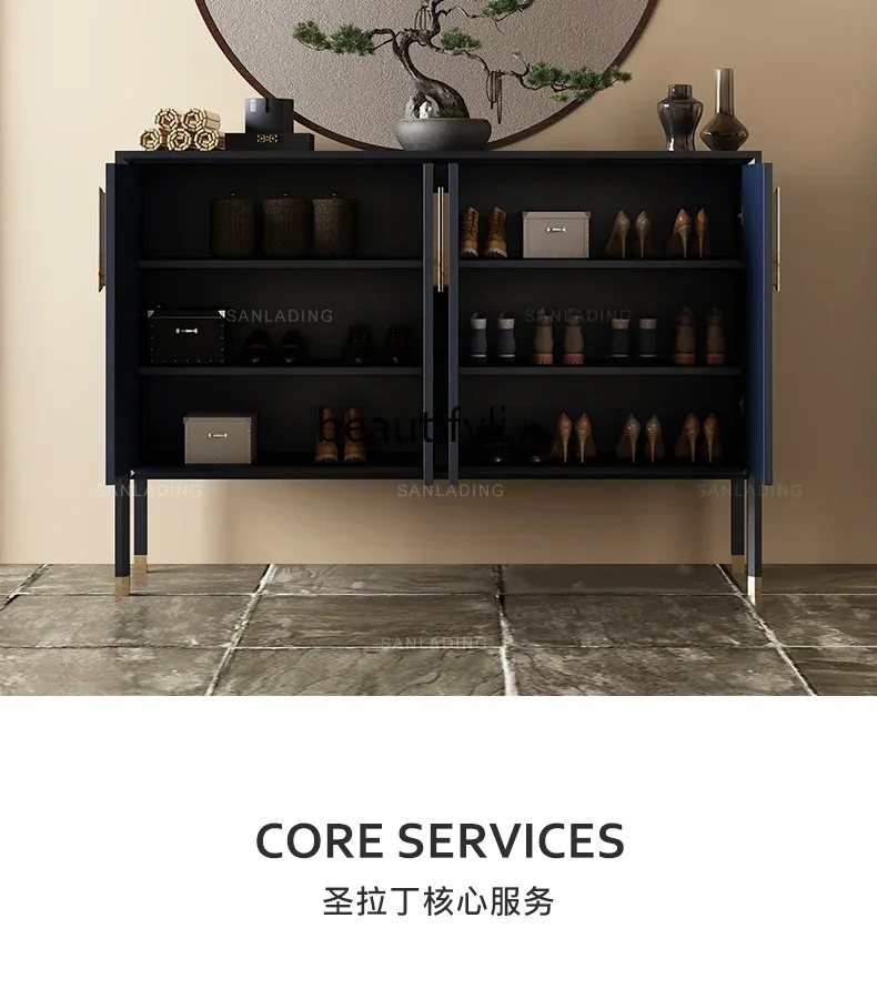 D178 YY New Chinese shoe cabinet modern zen entrance foyer locker light luxury decorative cabinet