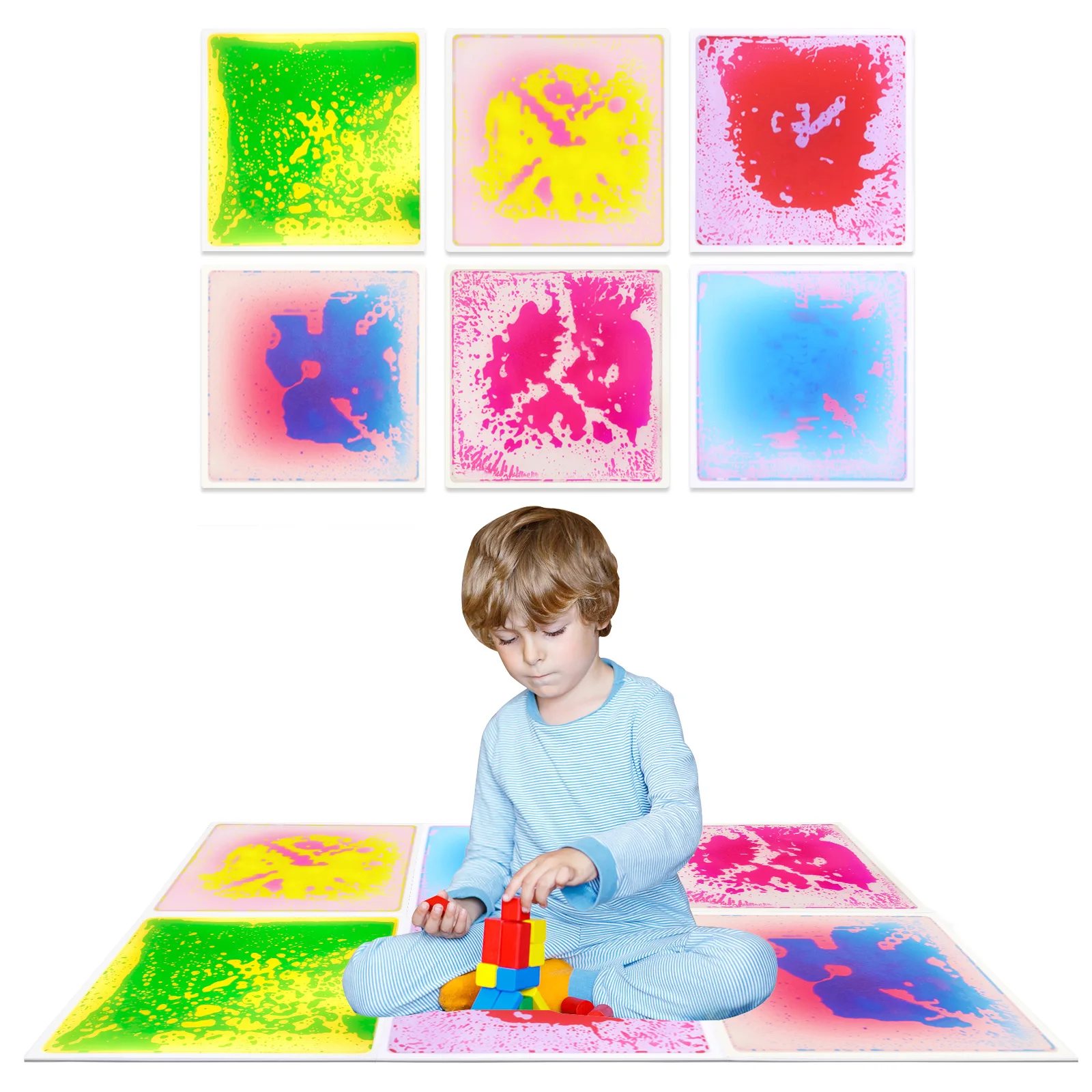 

Sensory Liquid Play Mat for Toddlers, Soft and Durable for Tactile Sensory Experience, Safe Educational for Kids