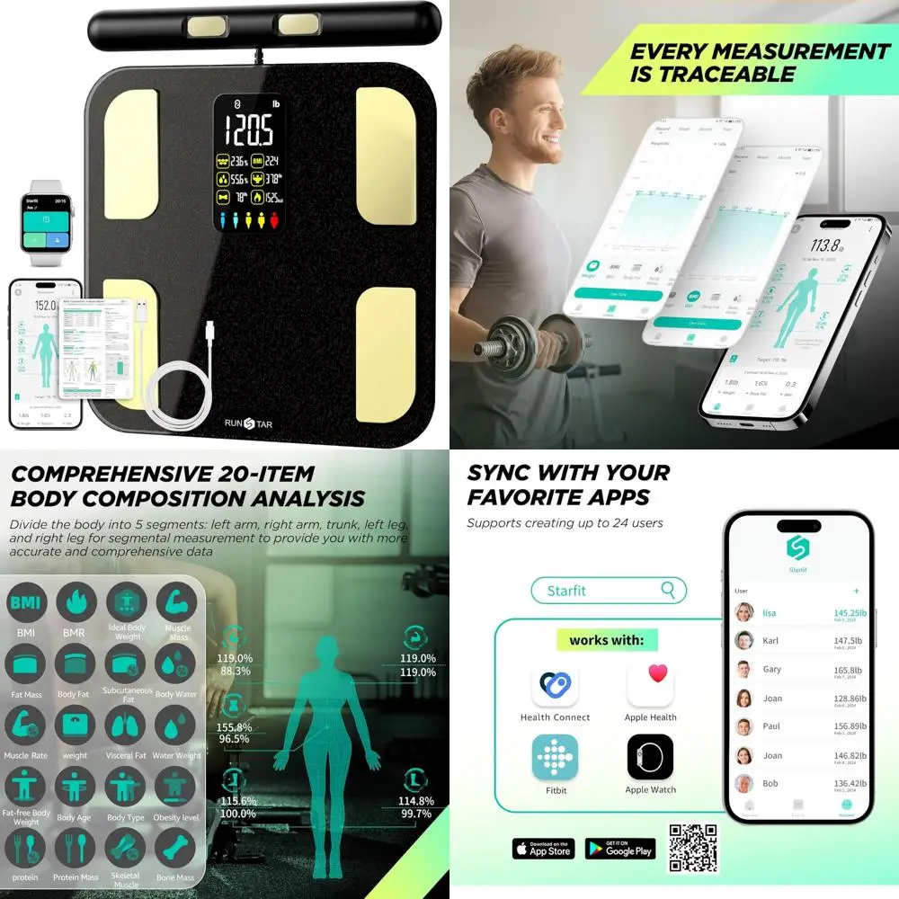 

Высокоточный перезаряжаемый анализатор состава тела с электродами RunSTAR 8 и индексом BMR для точного измерения жира в организме