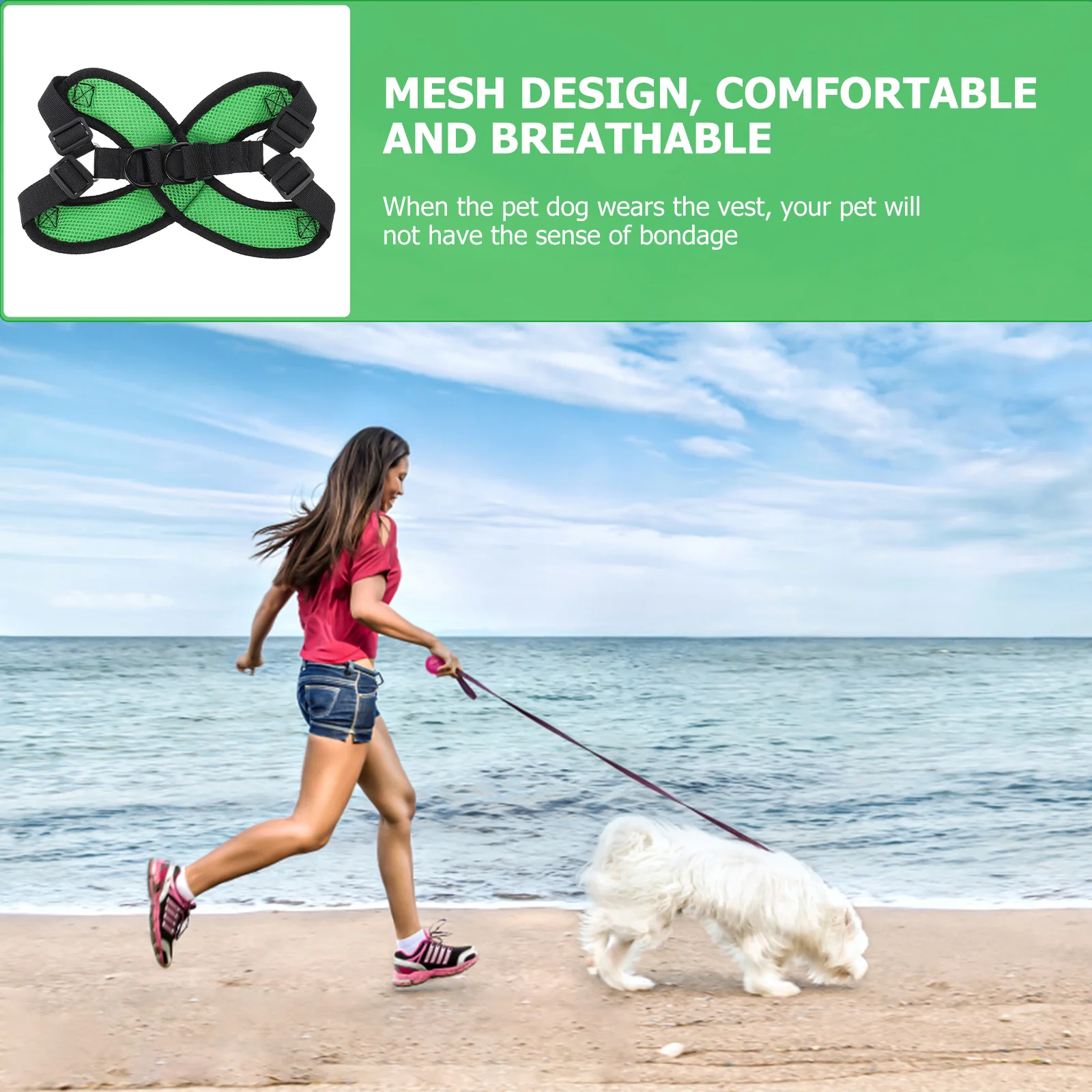 

Dog Harness Breathable Adjustable No-Pull Pet Vest For Small Medium Large Dogs Outdoor Walking Running Travel Mesh Chest