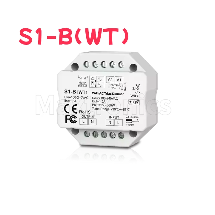 NEW Tuya Zigbee PK1/S1-B(WT)/S1-B(WZ)/R11/RT6/TW1 RF AC Triac Dimmer LED Controller Push Switch Control Smart Life Alexa Google