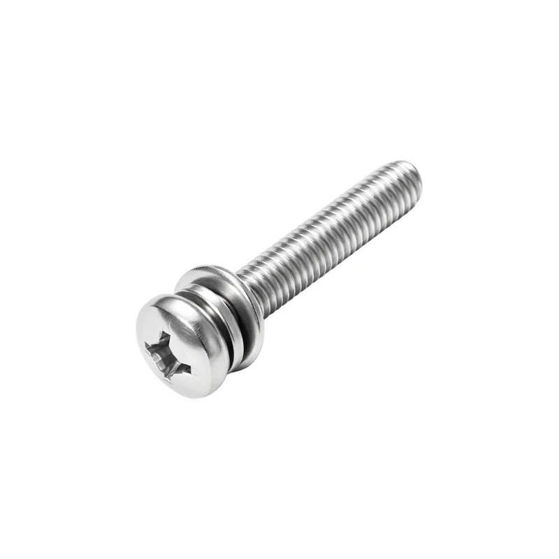 304 Stainless Steel Phillips Pan Head Combination Screw, M3/M4/M5/M6/M8, with Spring & Flat Washers, Anti-Rust Machine Screw Kit