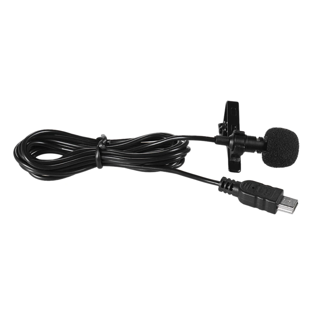 150cm Professional Mini USB Omni-Directional Stereo Mic Microphone with Collar Clip for Gopro Hero 3 3+ 4