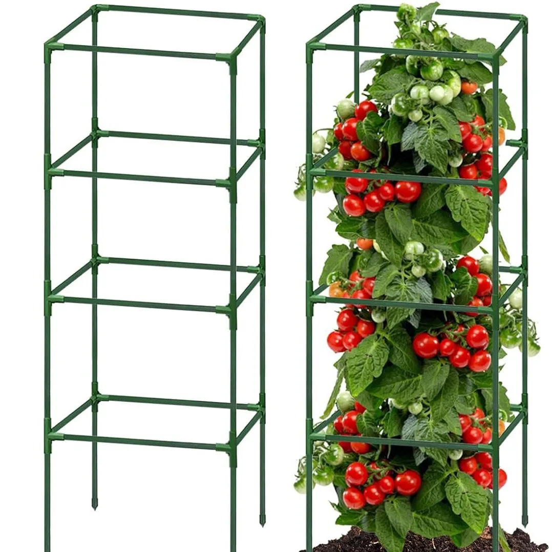 tomato stand, climbing vine frame, plant gardening rack, support post, green iron climbing and ground insertion