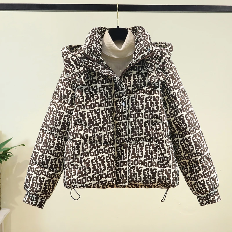 العصرية ort down القطن Jaet المرأة حجم صغير انفصال قبعة فضفاضة تناسب الشتاء Thiened معطف القطن الكورية Sle طويل Sl... #5