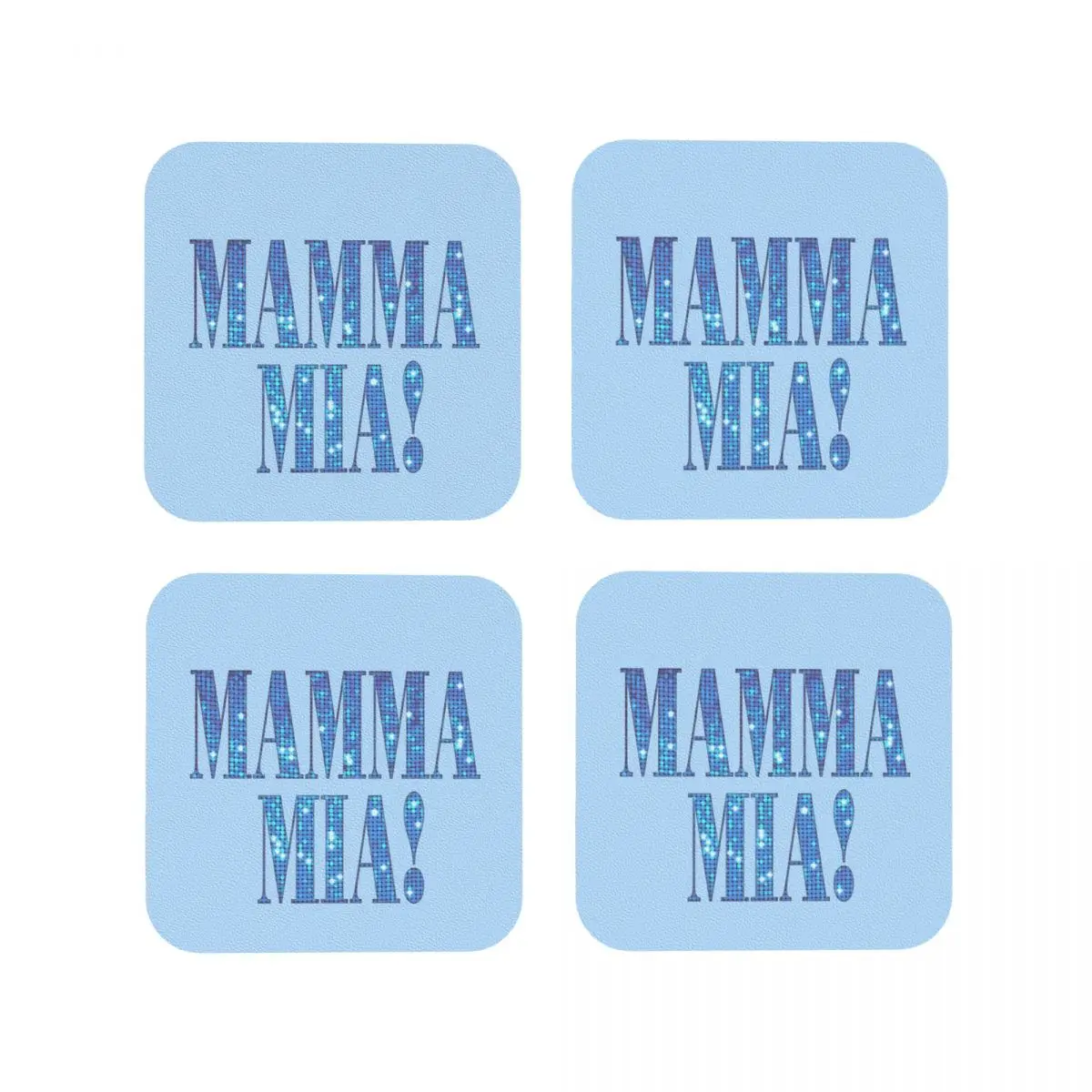 

Mamma Mia -disco Coasters Kitchen Placemats Non-slip Insulation Cup Coffee Mats For Decor Home Tableware Pads Set of 4