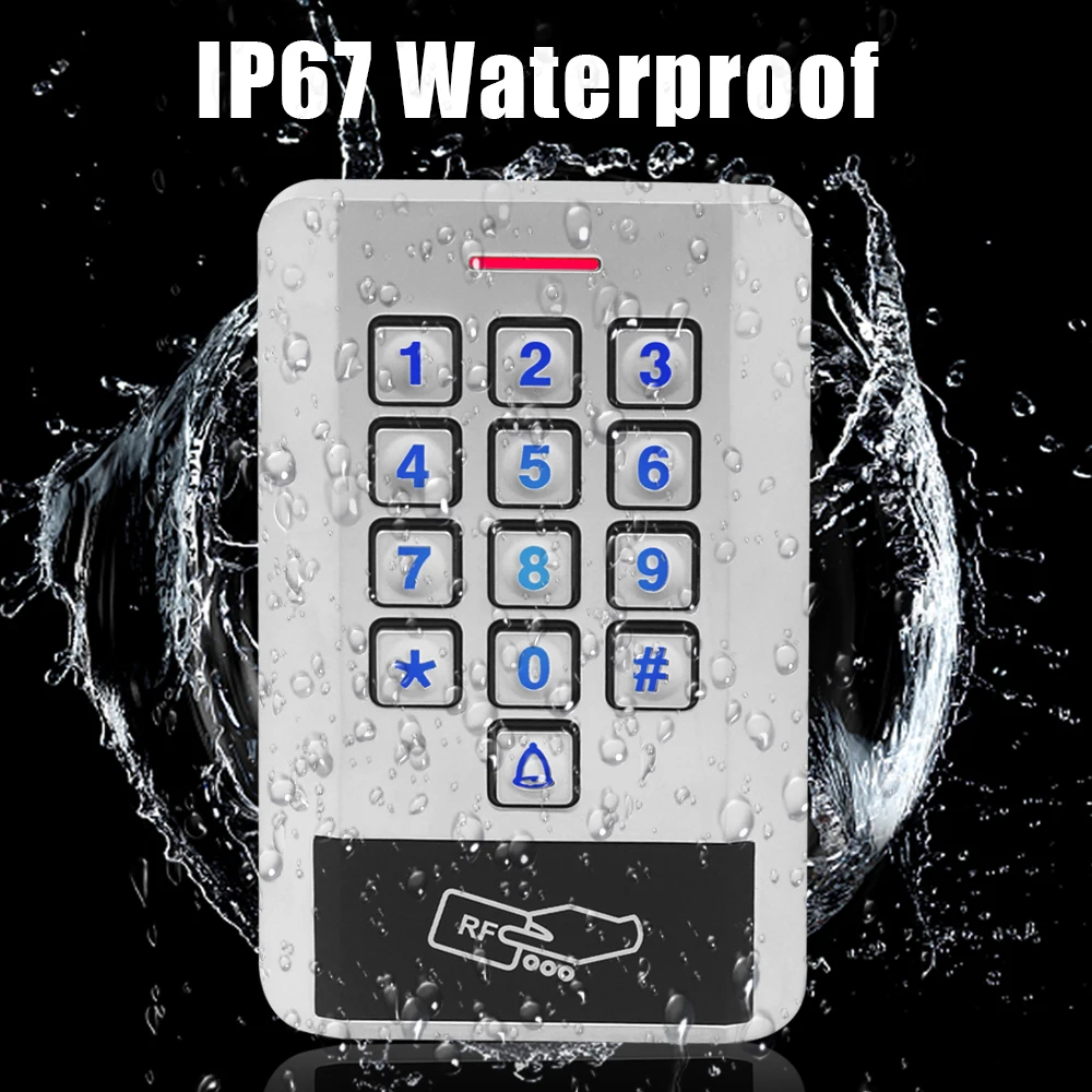 IP67 Waterproof Metal Access Control Backlit Keyboard 125khz Proximity Card Door Access Control kit WG26 Input