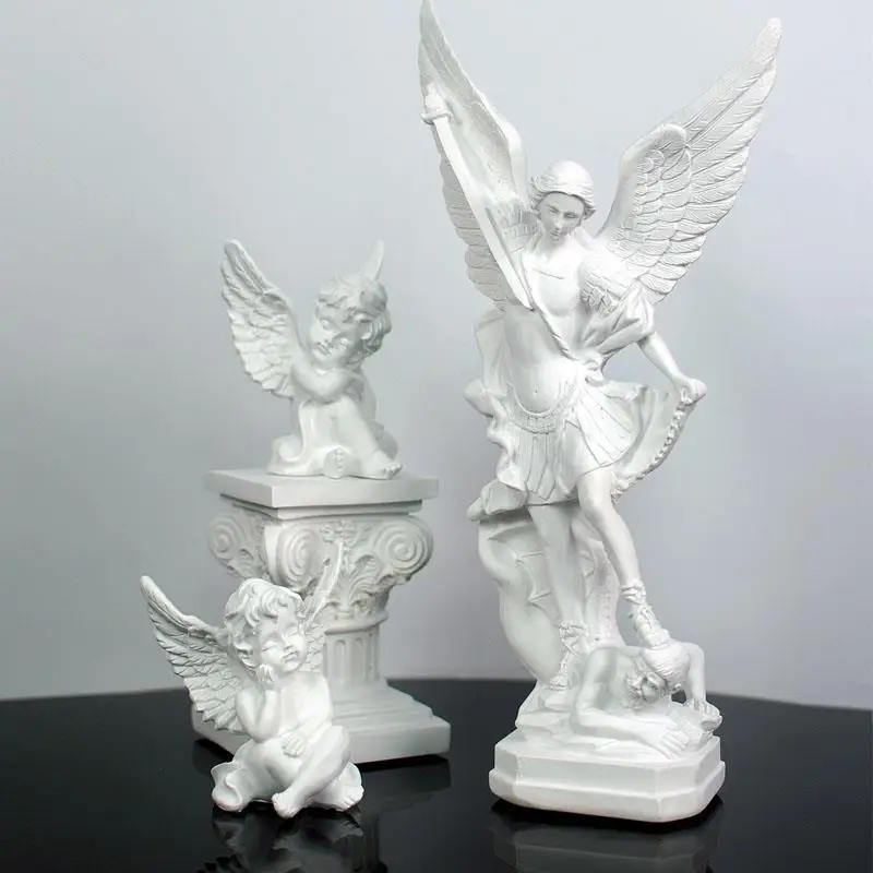 European Archangel Michael St. Michael sculpture decoration home decoration resin crafts statue decoration