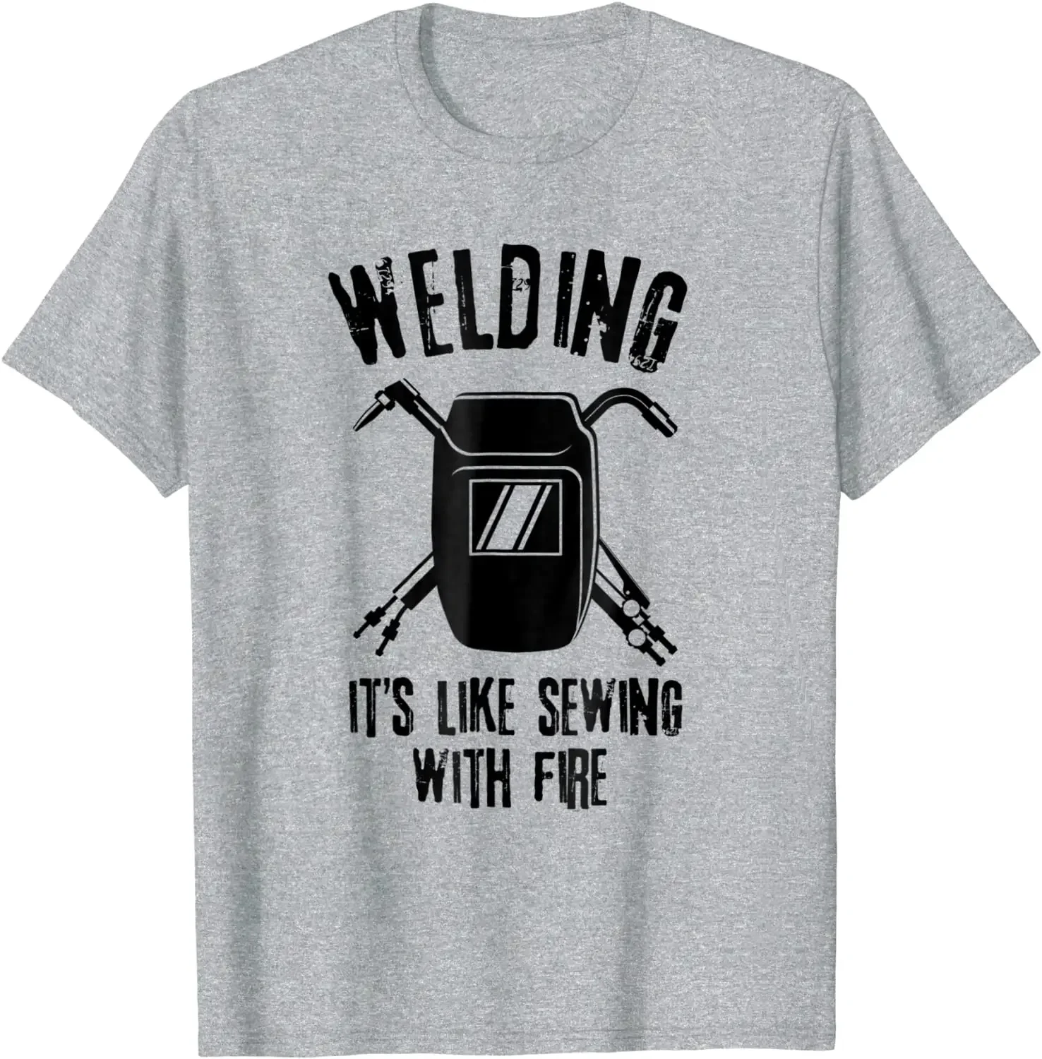 Welding It's Like Sewing With Fire TShirt Welder Shirt Funny Cotton Men Tops Tees Normal Retro Tshirts