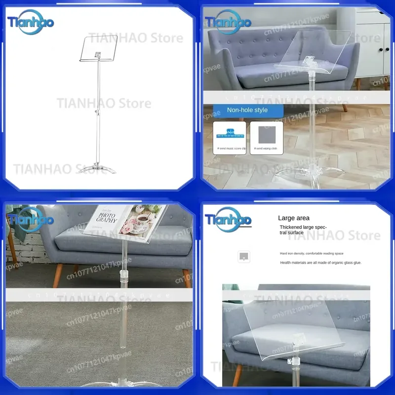 Transparent Home Guitar Stand Table for Violin Score Performance Reading Stand