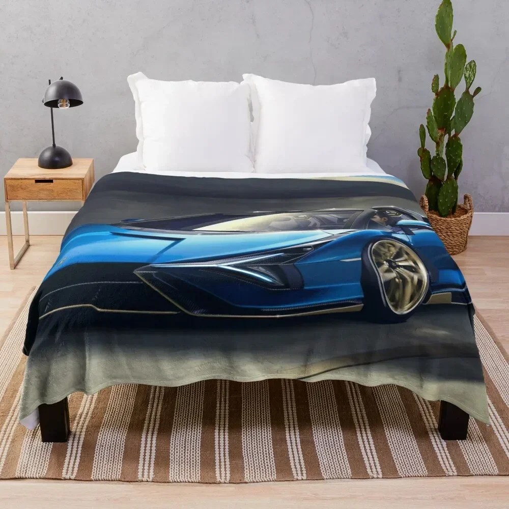 

blue luxury car Throw Blanket Bed linens Plaid on the sofa Blankets