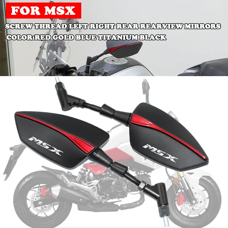 Motorcycle Screw Thread Left Right Rear Rearview Mirrors For msx125 GROM MSX 125