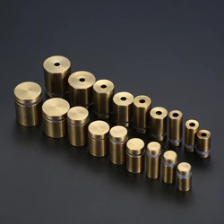 20/10 Pcs Gold Standoff Screws Advertisement Fixing Stainless Steel Spacer Glass Holder Standoff Pin Nail Screws 12/16/19/25mm
