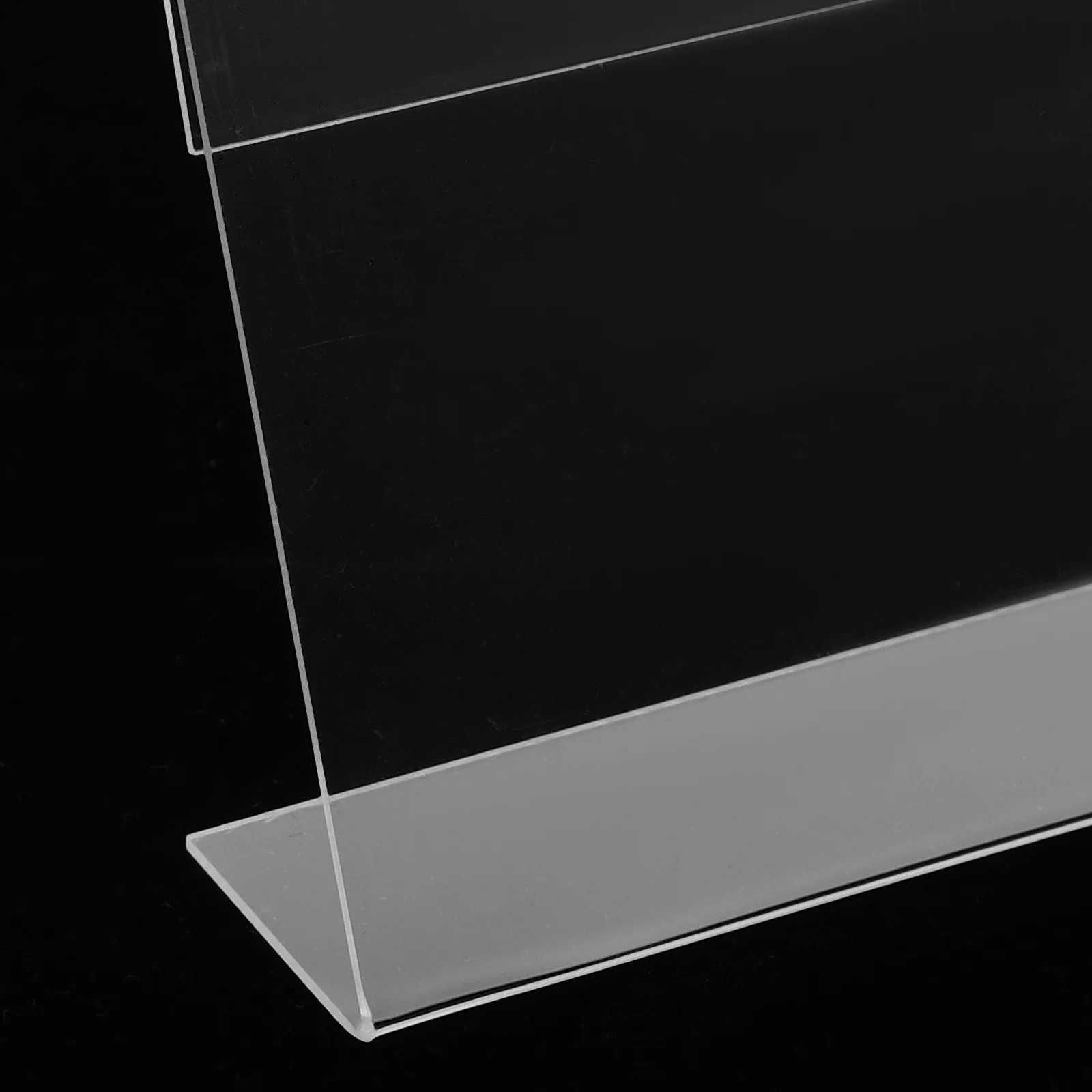 20 Stück Display-Schilder, transparentes Acryl, L-förmiger Preisschild-Halter, transparenter Arbeitsplatten-Etikettenständer, Einzelhandel, Büro, Restaurant, Buffet