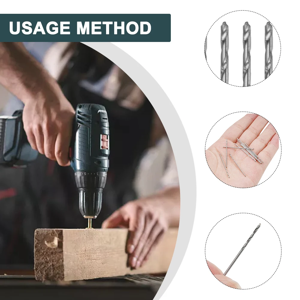 Set di punte da trapano per fresa per utensili Mini 10 pezzi Utensili elettrici per perforazione con codolo cilindrico in argento Parte nuova pratica