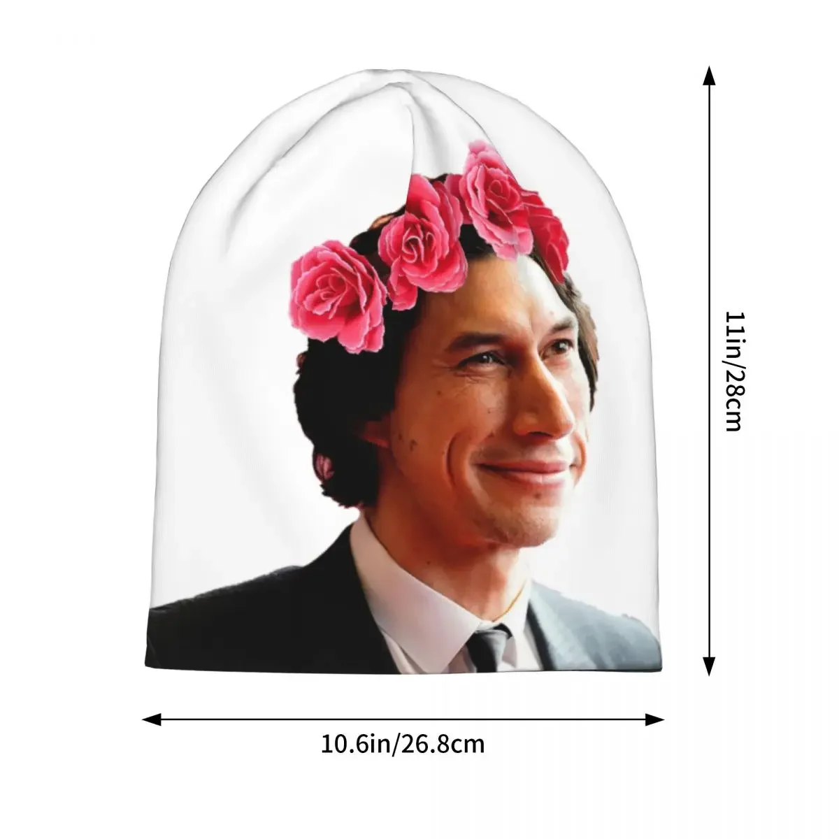 Adam Driver Crown Of Flowers Warm Knitted Cap Hip Hop Bonnet Hat Autumn Winter Outdoor Beanies Hats for Unisex Adult