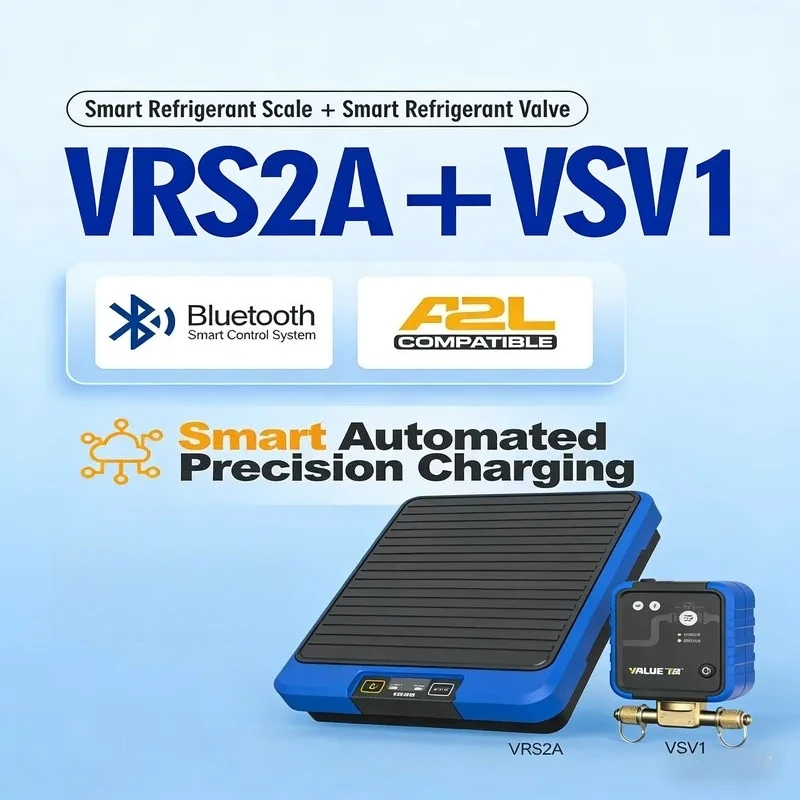 Smart Refrigerant Scale & Valve Set VRS2A+VSV1 Bluetooth-Enabled Precision Charging System Refrigeration System Filling Tool