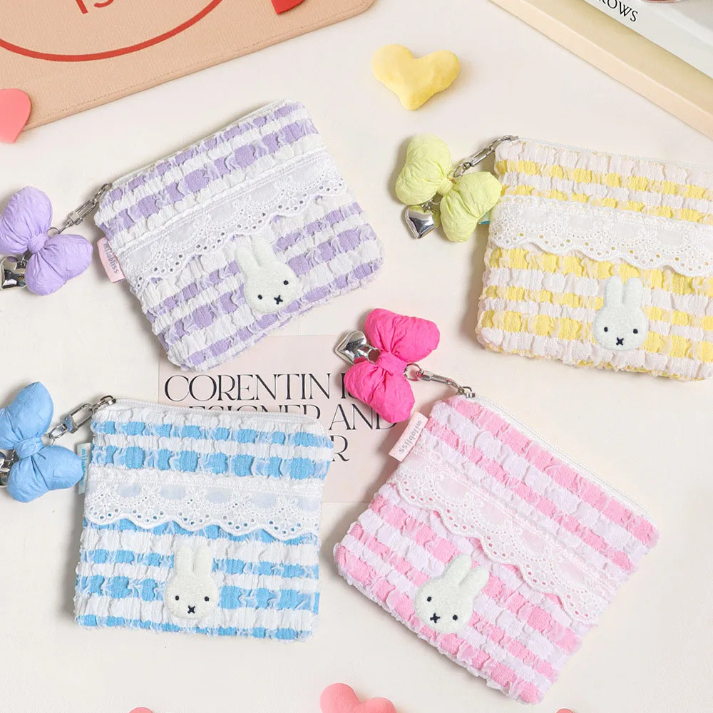 حقيبة مستحضرات التجميل على الطراز الكوري من ميفي كاواي، حقيبة لطيفة مزخرفة بالدانتيل، محفظة للعملات المعدنية على شكل فقاعات، حقيبة متعددة الوظائف #2