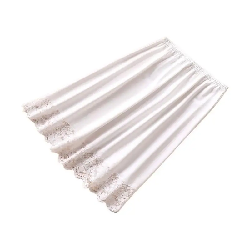 652F Phụ Nữ Chiều Dài Đầu Gối Vô Hình Tây Nam Không Petticoat Nửa Trơn Trượt Lưng Thun Chắc Chắn Viền Ren Váy Midi Cho Dưới Áo