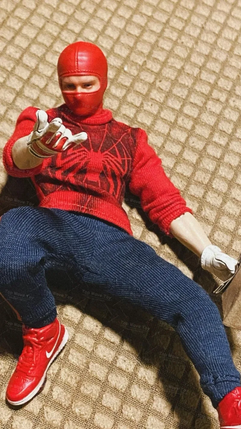 New In Stock RemadCustom 1/12 Tobey Maguire Spider Print Cloth Wrestler Action Figure Combat Mask Head Replacement 6" Male Toys