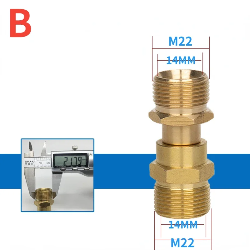 Anti-winding M22 14mm 15mm Connector Hose To Hose Swivel Fitting Coupler 4500 PSI