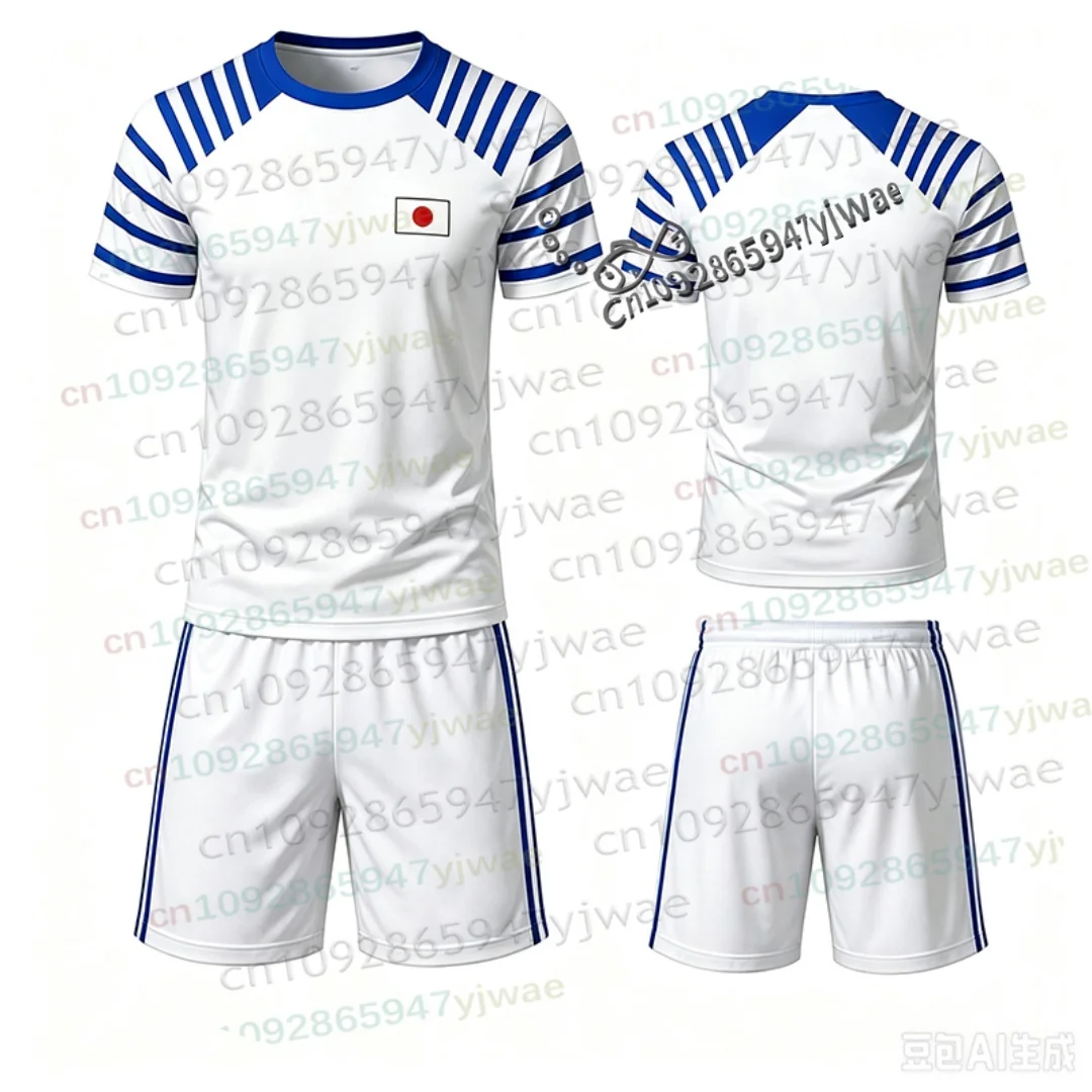 2026 Anime Captain Tsubasa Nankatsu Japanische Flagge T-Shirt und Shorts Set Atmungsaktive Schnelltrocknende Sportbekleidung für Erwachsene/Kinder 2-teiliges Set – Detail 6