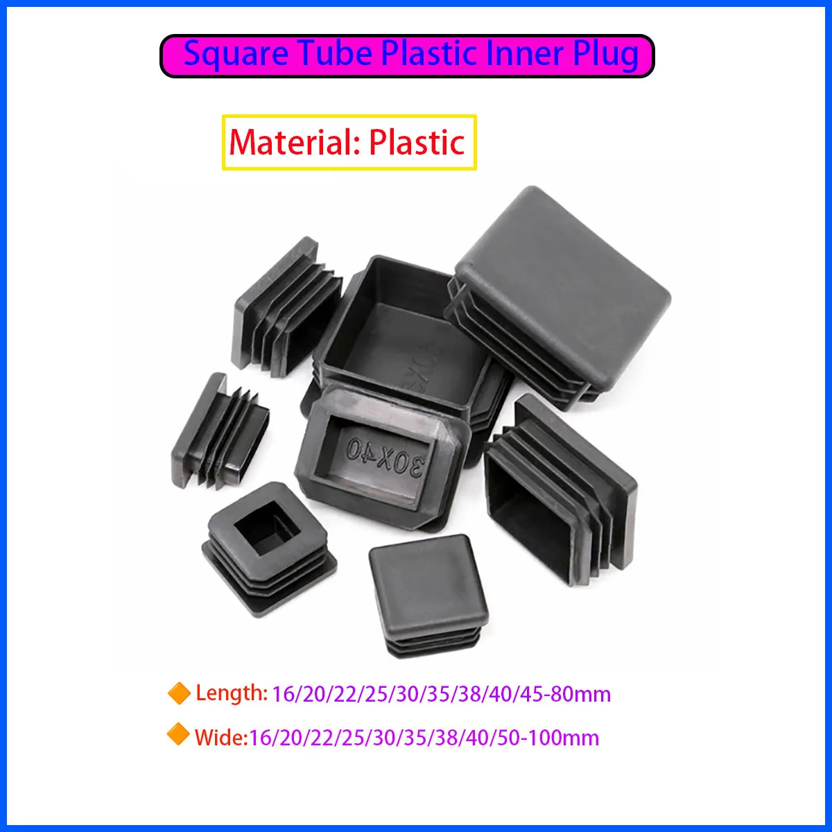 

Plastic Square Plug, Steel Pipe Plug, Living Room Furniture, Bed Hole Cover