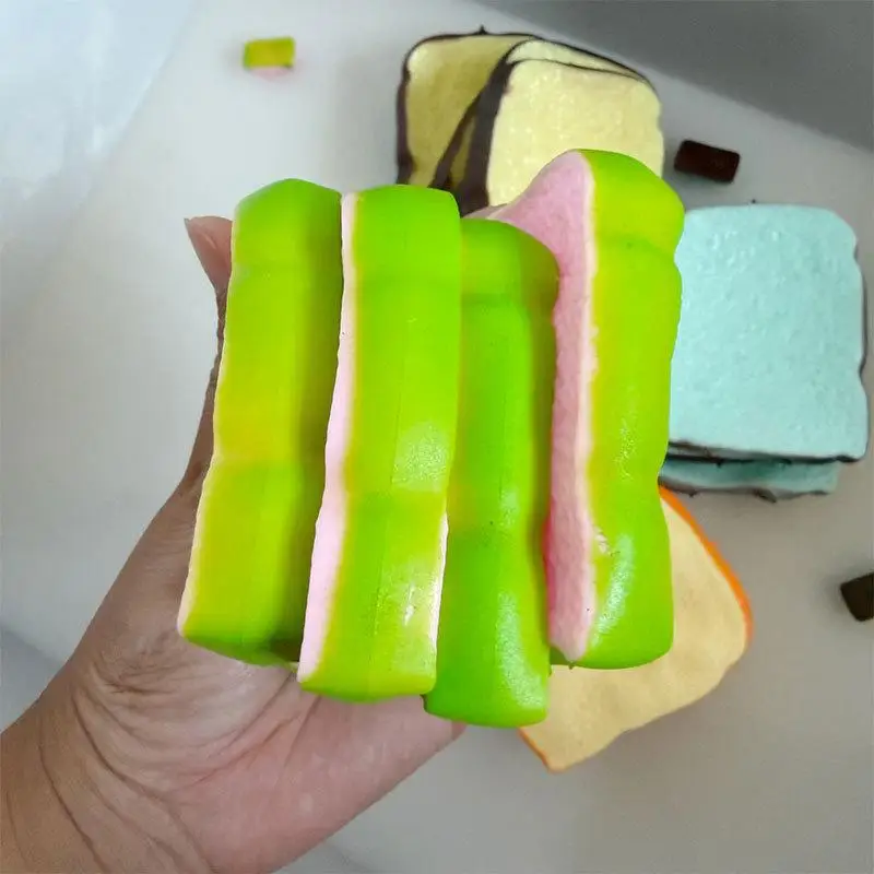 Crunch Toast Squeeze Block Slow Rise Crunchy Filled Soft Stress Relief Toy for Adult Home Office Relax