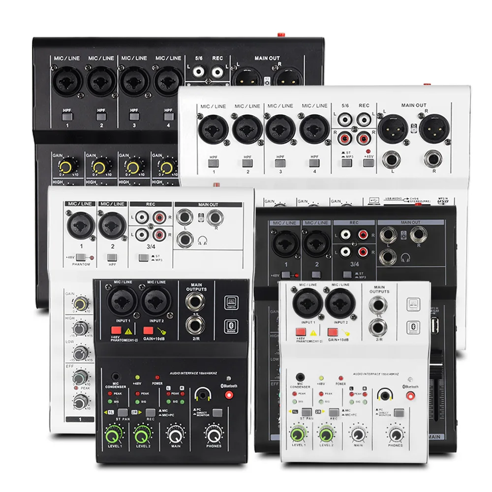 Bluetooth Small 4-way 6-way 8-way Mixer Professional Stage Reverb Usb Mini Mixer