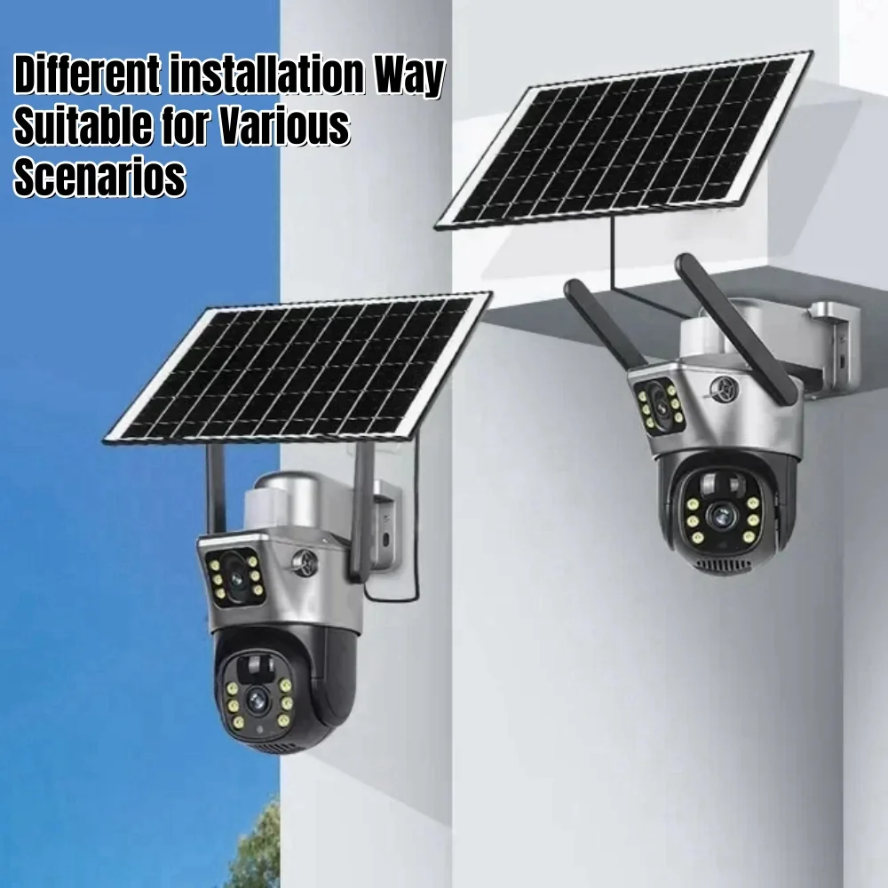 Dual Lens Solar 4G IP Camera 8MP 4K Wireless Surveillance Camera WiFi for Smart Home Night Vision with People Detection CCTV image 2