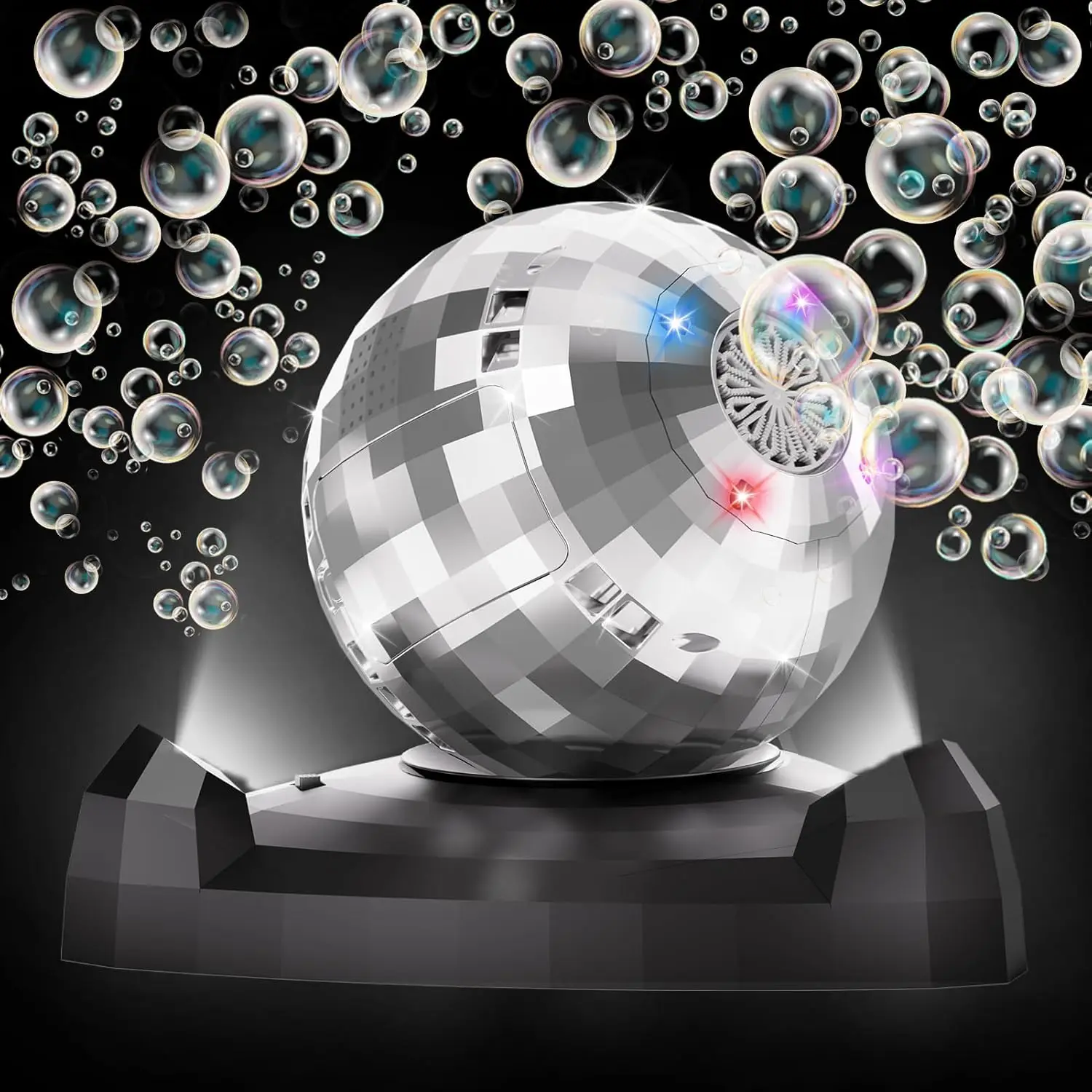 Automatic Bubble Blower for Kids with LED Lights & 360° Rotation, Outdoor Party Toy