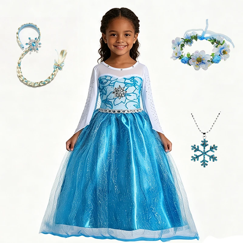 Summer Light Clothing - Elsa Elbisesi Cosplay Prenses Elbisesi Açık